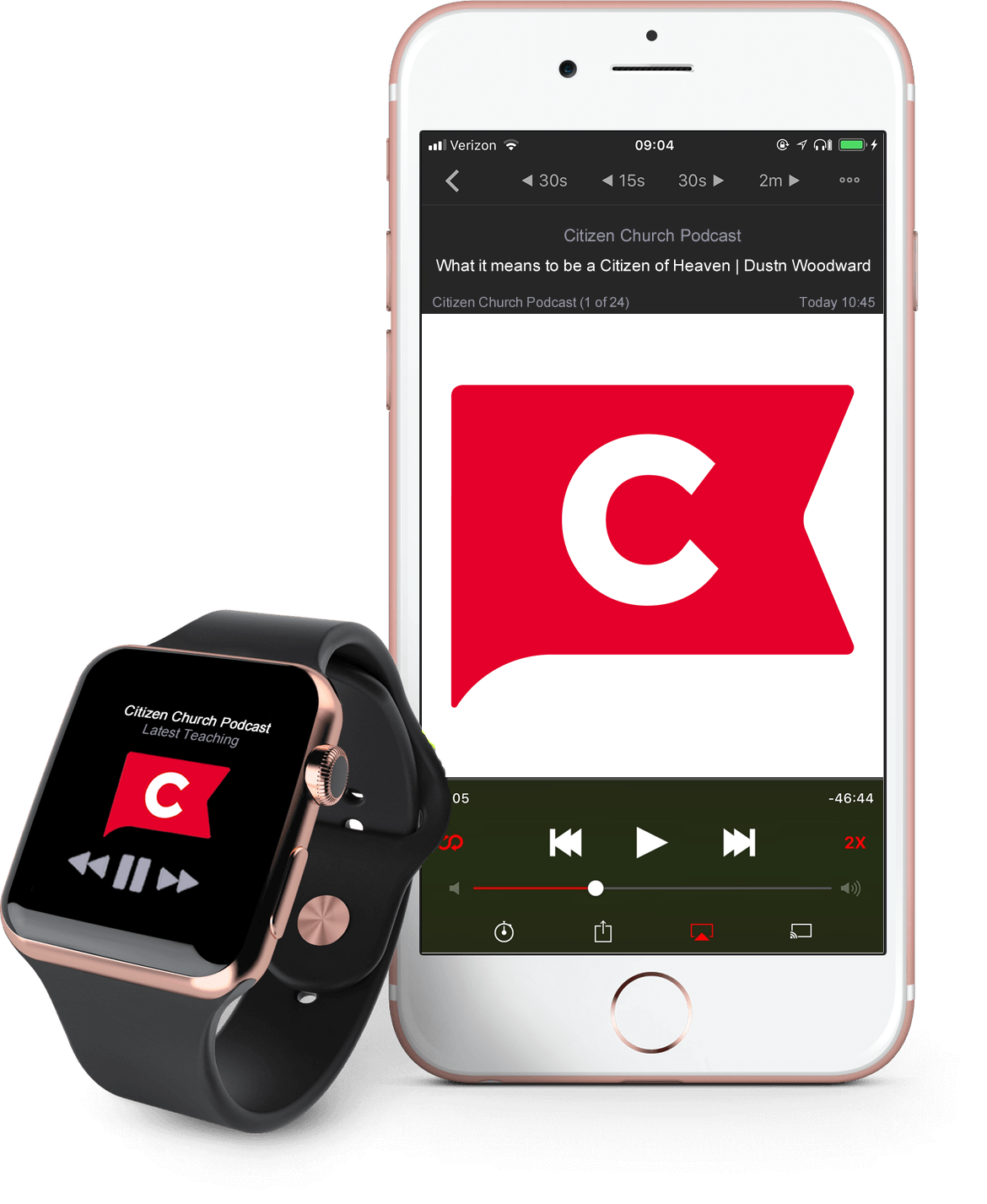 Audio Podcast on iPhone and Apple Watch